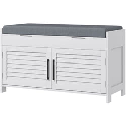 Scarpiera Slim con Ripiano Interno Regolabile su 3 Livelli Bianco Grigio - Homcom