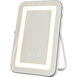 Homcom - Specchio Illuminato con Luci Regolabili, usb e Specchio Ingranditore 10x