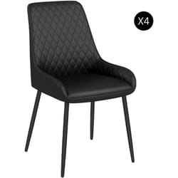 Set 4 Sedie Moderne Imbottite ed Ergonomiche in pelle pu 49x60x89 cm Nera - Homcom
