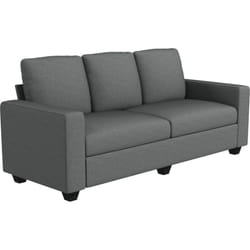 Divano Moderno 3 Posti in Tessuto con Cuscini, 237x94x102cm, Grigio - Homcom