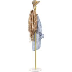 Homcom - Attaccapanni da Terra con 8 Ganci Base in Marmo e Acciaio Ø32x164cm Oro