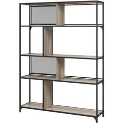 Homcom - Scaffale Libreria Industriale a 5 Livelli Nero Grigio