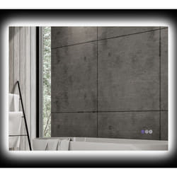 Specchio Bagno led Anticondensa in Vetro e Lega di Alluminio 80x60x4 cm - Homcom