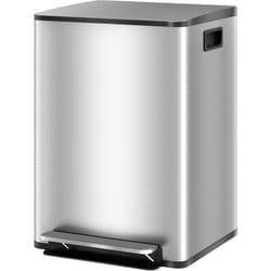 Cestino Rifiuti a 2 Sezioni da 20L in Acciaio e pp 41.8x36.7x58 cm - Homcom