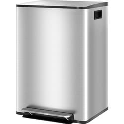 Cestino Rifiuti a 2 Sezioni da 30L in Acciaio e pp 47.7x37.5x66.8 cm - Homcom