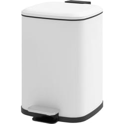 Bidone Immondizia da 12L in Metallo e pp 24.5x32x34.5 cm Bianco - Homcom