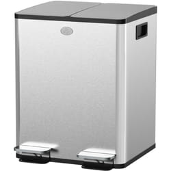 Cestino Rifiuti a 2 Sezioni da 20L in Acciaio e pp 45.8x36x51.6 cm - Homcom