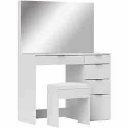 Descrizione: Goditi l'eleganza del nostro set da trucco HOMCOM composto da un tavolo da trucco con specchio e sgabello. Dotat ...