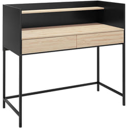 Scrivania 2 Cassetti con Ripiano in Legno e Acciaio 106x51.5x102.5 cm - Homcom
