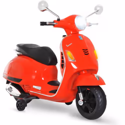 Descrizione: Questo splendido scooter elettrico per bambini con licenza ufficiale Vespa, offre numerose funzioni come fari LE ...