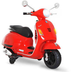 Homcom - Scooter Elettrico per Bambini 3-6 Anni Vespa 6V con Suoni e Luci Rosso