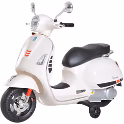 Descrizione: Questo splendido scooter elettrico per bambini con licenza ufficiale Vespa, offre numerose funzioni come fari LE ...