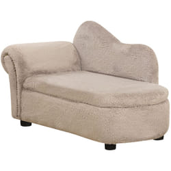 Divanetto per Cani Rialzato con Spazio Portaoggetti Beige - Pawhut