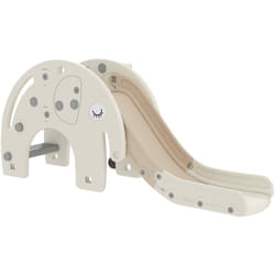 AIYAPLAY Scivolo per Bambini 1-3 Anni da Interno con Canestro a Elefante Crema