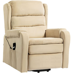 HOMCOM Poltrona Ergonomica Reclinabile a 160° con Telecomando Bianco Crema