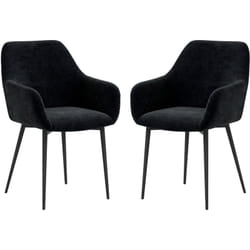 Set 2 Sedie Imbottite Moderne con Braccioli e Gambe in Acciaio Nero - Homcom