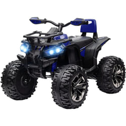 Homcom - Quad per Bambini 3-5 Anni a 12V con Fari e Pedale in pp e Metallo Blu