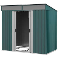 Outsunny - Casetta per Attrezzi con Base in Acciaio Zincato 195x122x181.5cm Verde