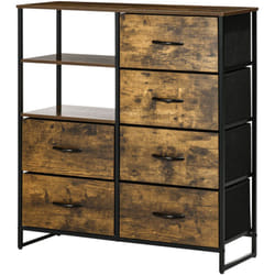 Comò 6 Cassetti in Tessuto Pieghevoli Stile Industriale 84x30x92cm - Homcom