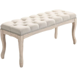 Homcom - Panca da Ingresso con Seduta Imbottita in Tessuto 110x40x48cm Beige