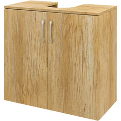 Homcom - Mobile Bagno Sospeso Sottolavabo 2 Ante e 2 Ripiani in Legno Naturale