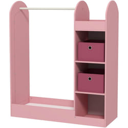Aiyaplay - Attaccapanni per Bambini con Ripiani, Scatole e Specchio in Legno, Rosa
