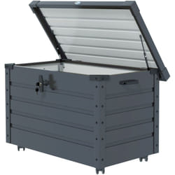 Outsunny - Baule da Giardino da 295L con Serratura e 2 Maniglie in Acciaio Grigio