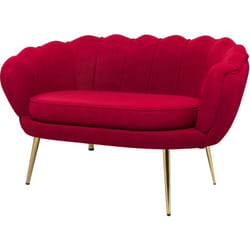 Divanetto 2 Posti in Stile Industrial Chic Effetto Velluto Rosso Scuro - Homcom