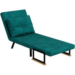 Poltrona Letto Imbottita con Schienale Reclinabile in 5 Posizioni Verde - Homcom