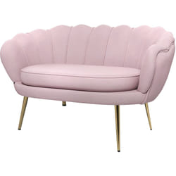 Divanetto 2 Posti in Stile Industrial Chic Effetto Velluto Rosa - Homcom