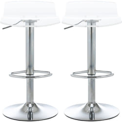 Set 2 Sgabelli Alti Girevoli Altezza Regolabile Acrilico Trasparente - Homcom