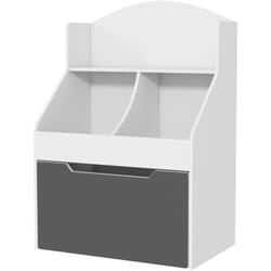 Aiyaplay - Libreria per Bambini a 2 Ripiani e Cassetto su Ruote 62x40x88cm Bianco