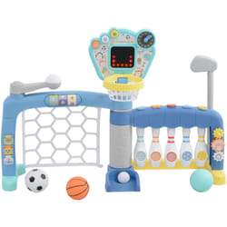 Aiyaplay - Gioco per Bambini 5 in 1 per Golf, Calcio, Basket, Baseball e Bowling