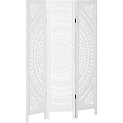 Separé da Interni Pieghevole a 3 Pannelli in Legno 120x170cm Bianco - Homcom