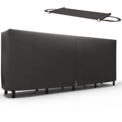 Outsunny - Legnaia in Metallo con Telo Portalegna e Copertura 240x36x99cm Nero