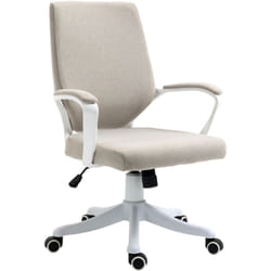 Vinsetto - Poltrona da Ufficio Ergonomica Altezza Regolabile e Girevole Beige