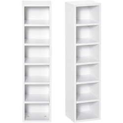 Set 2 Mobili Libreria porta cd a 12 Ripiani in Legno Bianco - Homcom