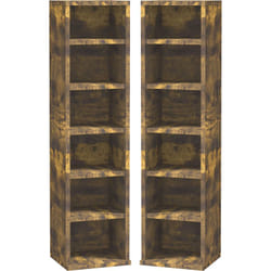 Set 2 Mobili Libreria porta cd ad Altezza Regolabile in Legno Marrone - Homcom