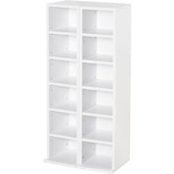 Set 2 Mobili Libreria a 12 Ripiani per 204 cd in Truciolato Bianco - Homcom