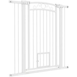 Pawhut - Cancelletto per Cani Regolabile con Estensioni 76-104x106cm Bianco