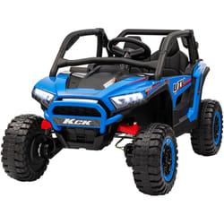 Aiyaplay - Auto Elettrica per Bambini 3-8 Anni Guida Manuale e Telecomando Blu