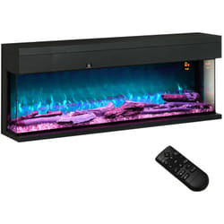 HOMCOM Caminetto Elettrico da Parete e Incasso 1800W Fiamme Colorate Regolabili