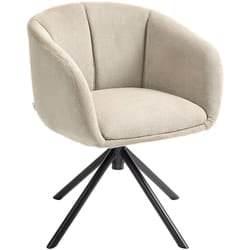 Homcom - Poltroncina da Camera Girevole Seduta Imbottita in Tessuto Bouclé Grigio