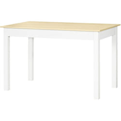 Tavolo da Cucina Moderno per 4-6 Persone 119x70x75cm Bianco e Legno - Homcom