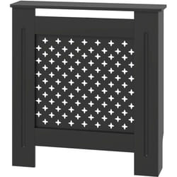 Copricaloriferi in Legno Traforato con Ripiano 78x19x82 cm Nero - Homcom