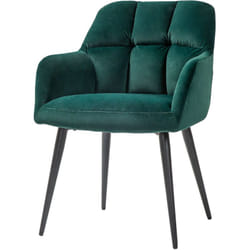 Homcom - Poltroncina da Camera in Velluto Imbottita con Braccioli Estesi Verde