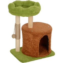 PawHut Albero per Gatti con Casetta, Lettino e Pallina Giocattolo Verde