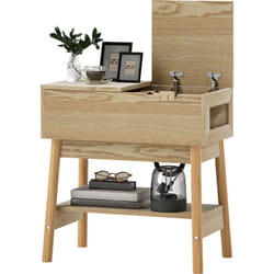 Homcom - Tavolino da Soggiorno in Stile Boho con 2 Ripiani in mdf color Legno