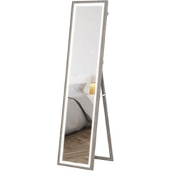 Specchio Moderno da Parete e da Terra con Luci led Regolabili Grigio - Homcom
