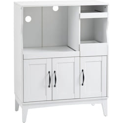 HOMCOM Mobile Cucina con 2 Armadietti e Ripiani Estraibili 84x39x109cm Bianco